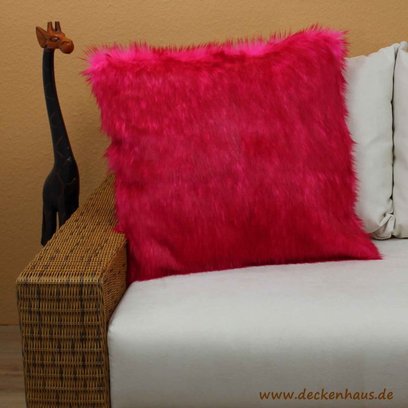 wunderschöne Webpelzkissen Pink 60x60 cm oder 40x40 cm