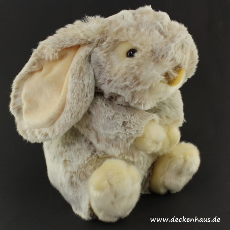 Stofftier Hase aus flauschigem Webpelz in hellbeige, 30 cm groß